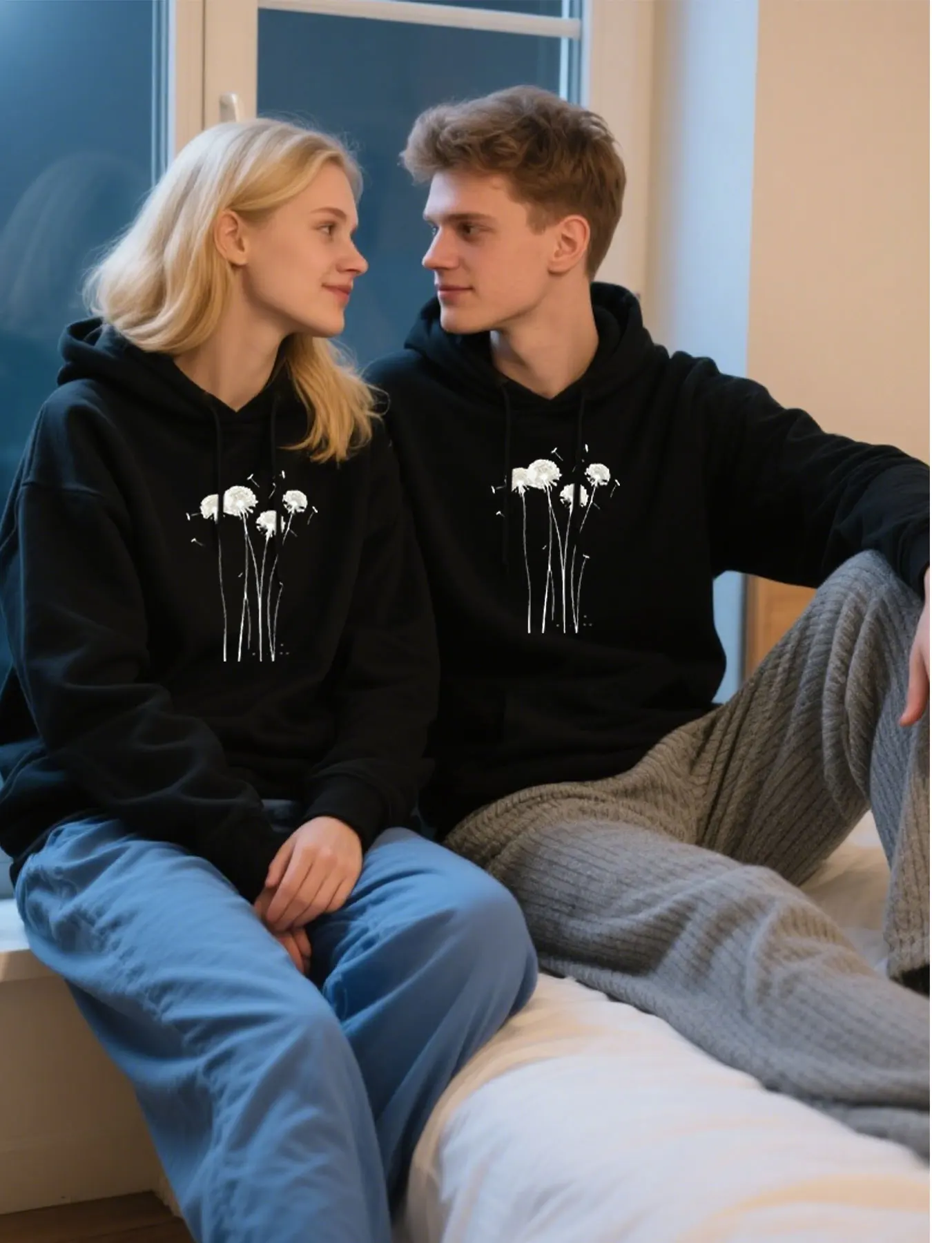 Dandelion Print Cotton Pullover Soft All-Day Comfort Fall Gift For Women​