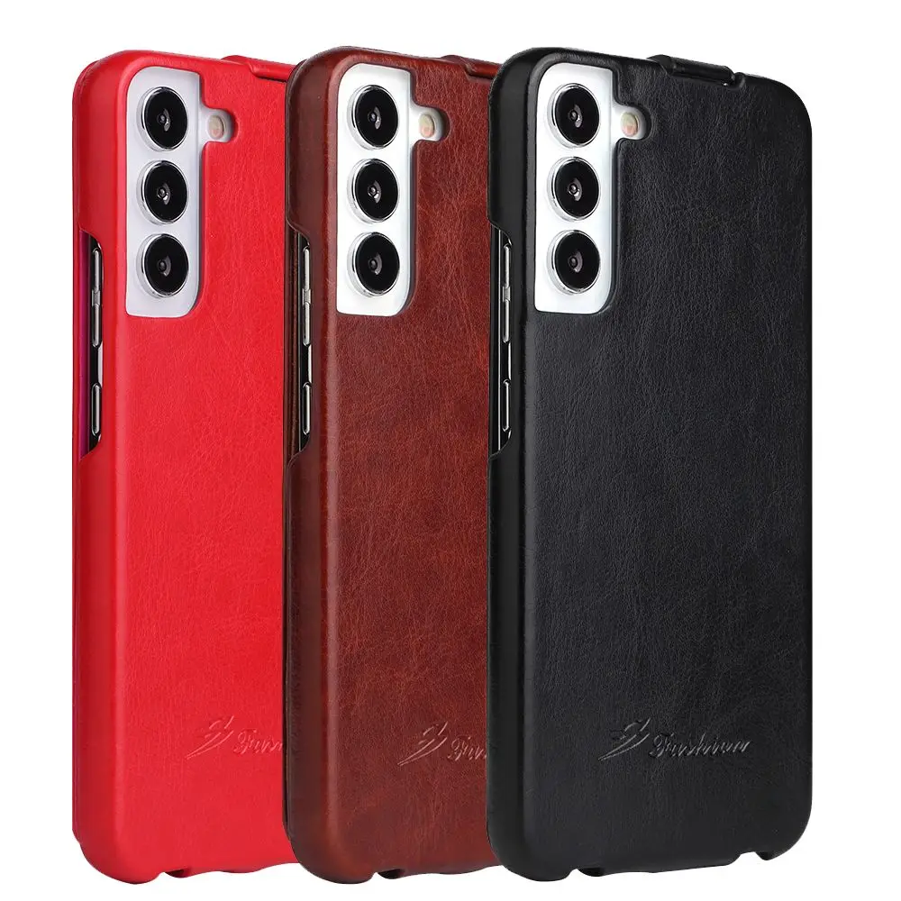 Fierre Shann Vertical Flip Leather Case for Samsung Galaxy S22 Ultra Phone Covers Back Fundas Coque for samsung S21 Plus etui