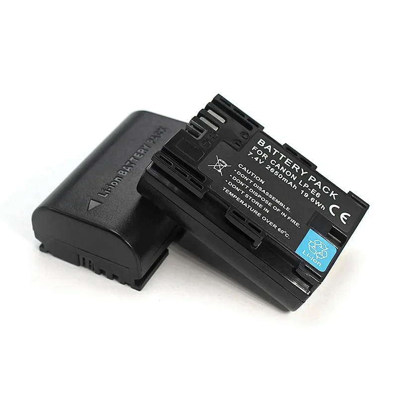 PURFIELD LP-E6 2650mAh 7.4V LPE6 Camera Battery For Canon for EOS 5D Mark II 2 III 3 6D 7D 60D 60Da 70D 80D 90D DSLR for EOS 5DS