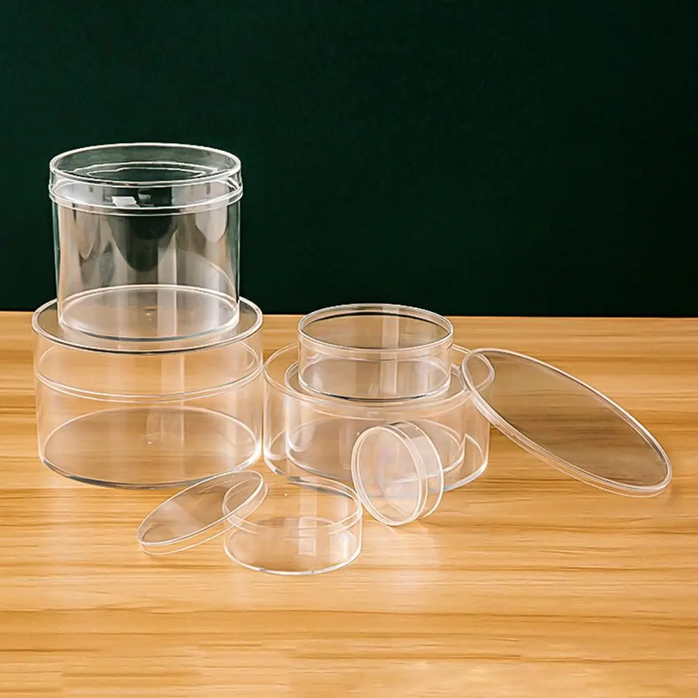 Durable Multi Size Storage Box Transparent Round Jewelry Box with Lid Handmade Plastic Box Home