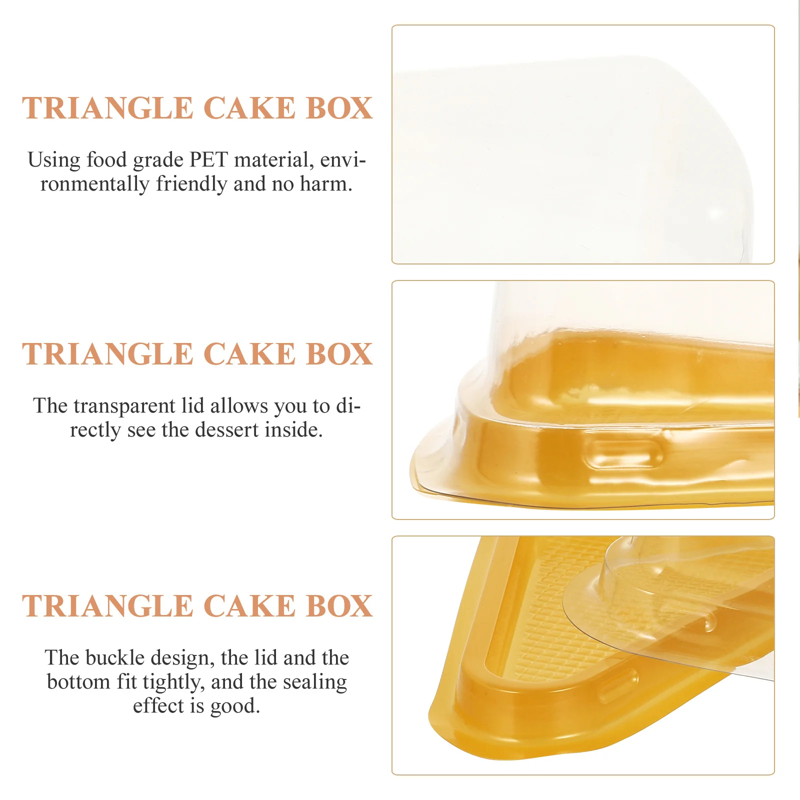 

40pcs Triangular Boxes Premium Dessert Containers For Cake Slice Holder Single Cake Packaging Take Out Food Container Pizza