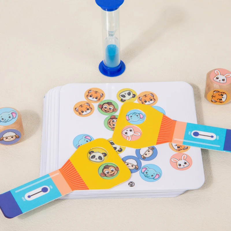Montessori Toy Animal Board Game for Kids Cognitive Logical Thinking Puzzle Educational Reaction Contest Table Game for Children