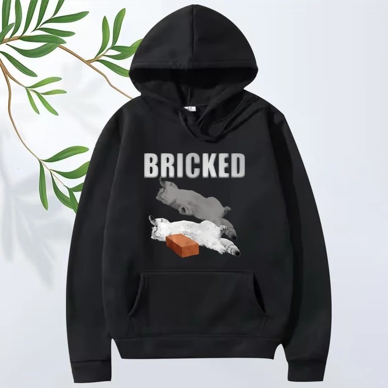 

Bricked Funny Cat Knocked Out Italian Brainrot Cat Meme hoodie 2025 men women vintage Long sleeve print oversized hoodie unisex