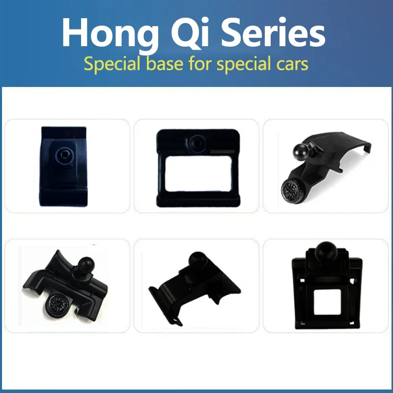 Suporte de Telefone para Carro com Base Fixa e Fivela de Montagem Dedicada para HongQi H5 HS5 H9 HS7 E-QM5 H6 HS3 2024 2023 2022 2021
