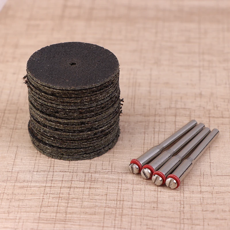 

50Pcs Fiberglass Tool Abrasive 32MM Cutting Disc + 4Pcs Mandrels Rotary For Metal Cutting Wheel Rotary Tool Saw Blade