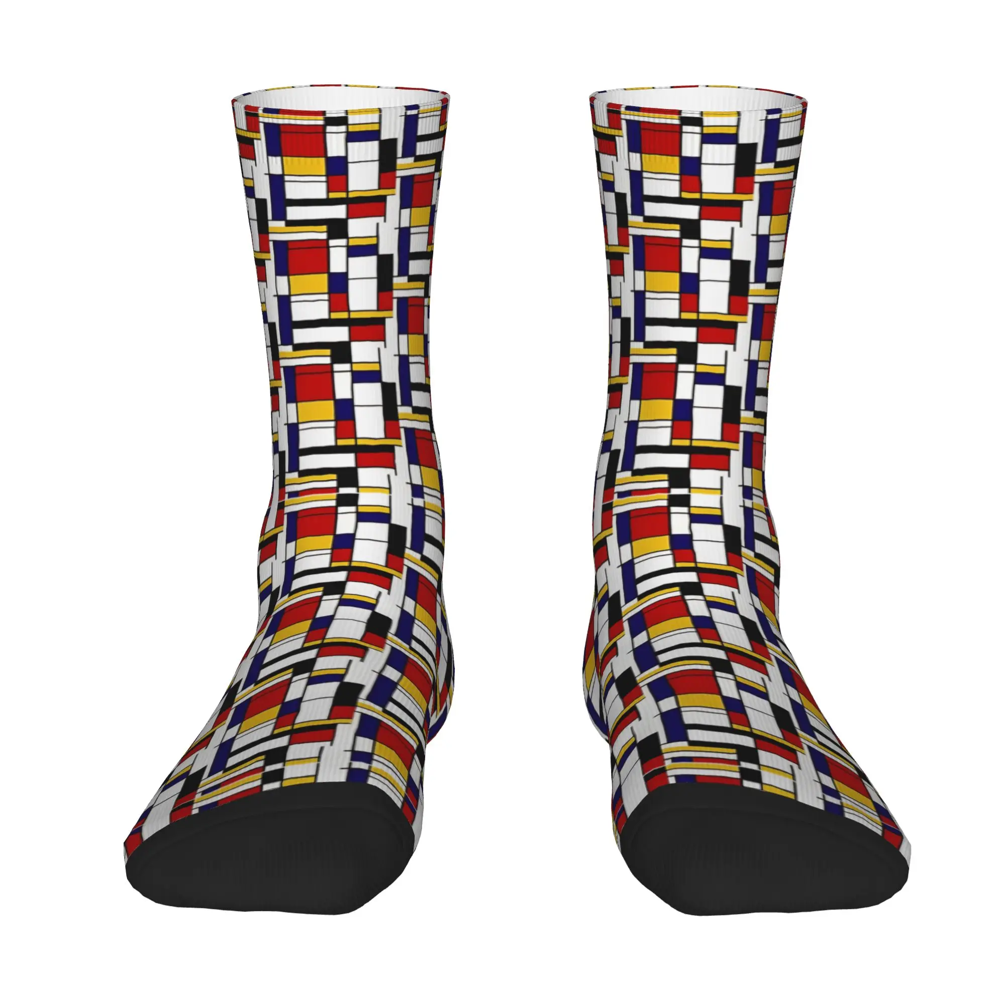 Piet Mondrian Abstract Pop Art Socks  Casual Stockings Unisex Men High Quality Cycling Socks Autumn Graphic Anti Slip Socks