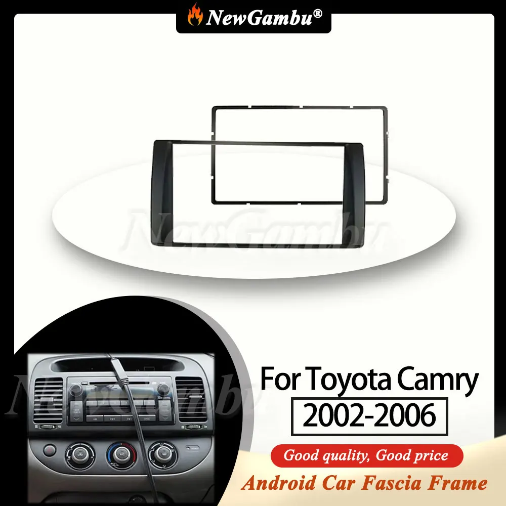 

NewGambu Double 2 Din Car Stereo Radio Fascia For Toyota Camry (American Version) 2002-2006 Frame No CaBLE GPS Mount Kit Trim