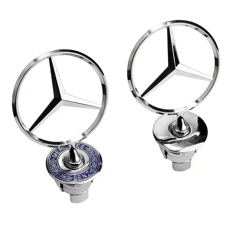 Hood Grille Chrome Star Emblem Logo Mounted Star Front Hood Ornament For Mercedes Benz W204 W205 W203 W211 W212 W213 W201 W210 view 2