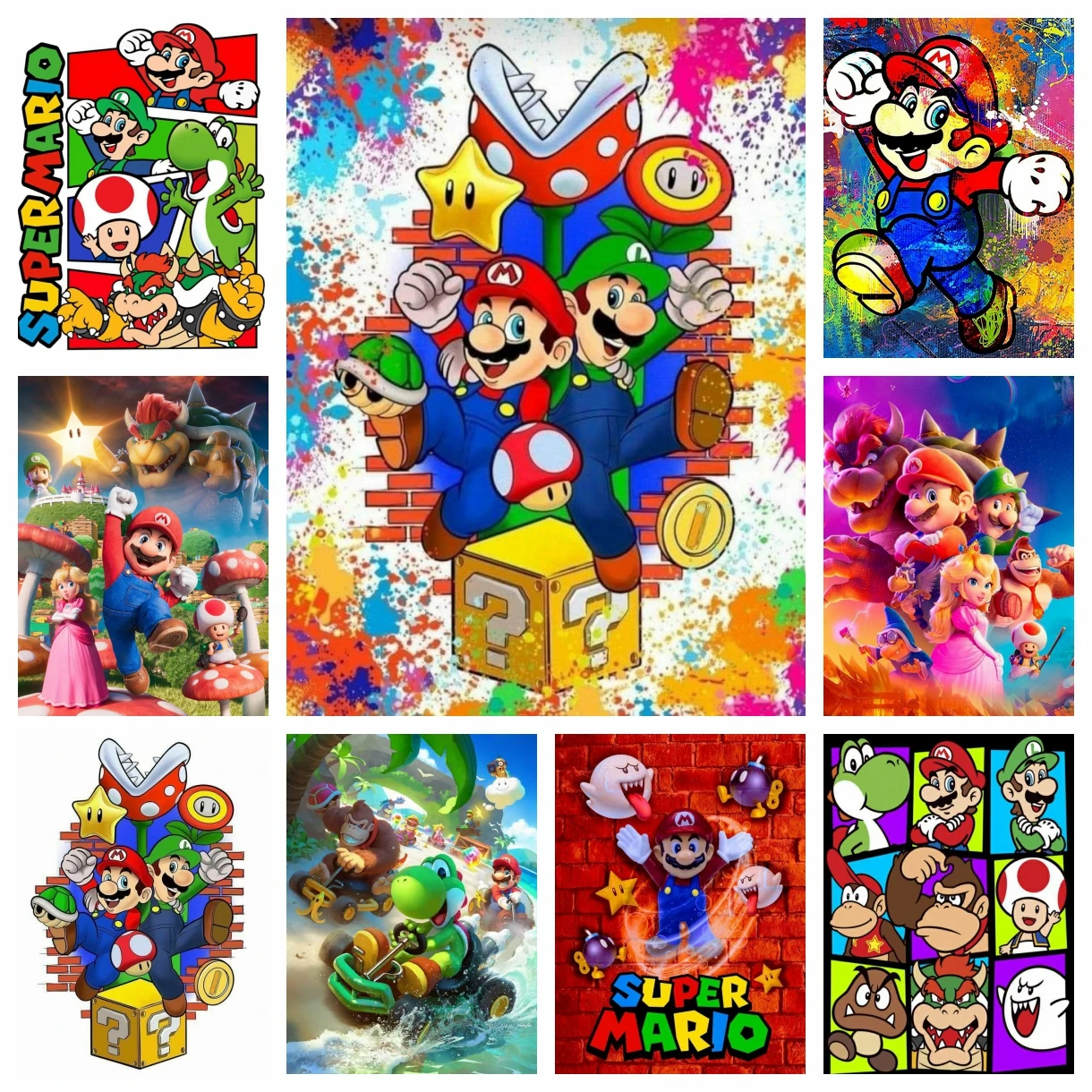 Japanese Anime 5d Diamond Painting Kit M-Marios Bowser Embroidery Jewelry Handmade DIY Mosaic Home Decoration Children's Gift