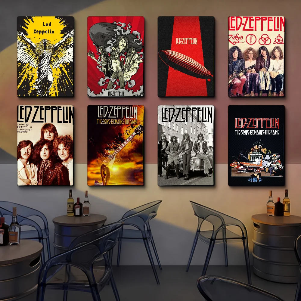 

L-Led Band Z-Zeppelin Anime Posters Sticky Decoracion Painting Wall Art White Kraft Paper Wall Decor