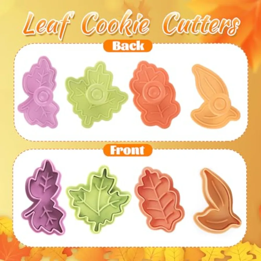 Leaf Plunger Cutter Maple Leaf Ce Cutter Baking Pie Crust Cutters for Thanksgiving