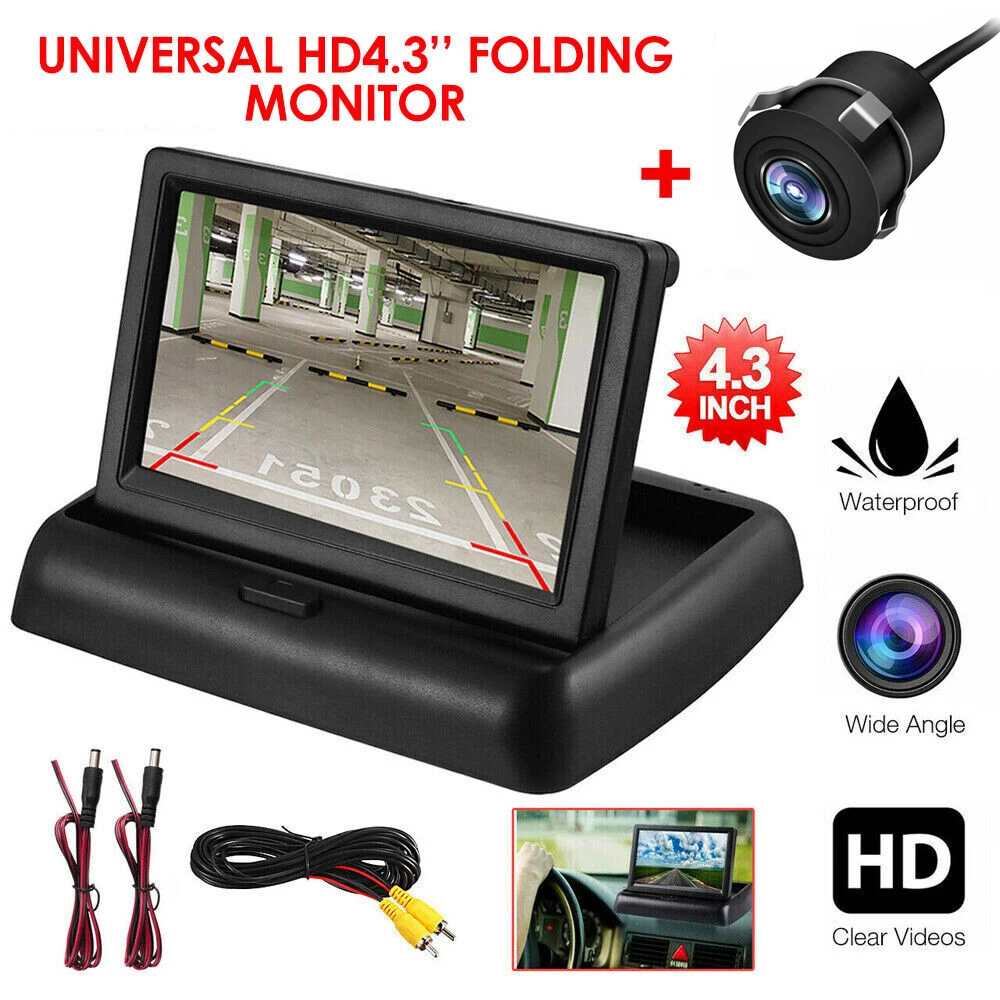 

Foldable 4.3 Inch TFT LCD Mini Car Monitor with Rear View Backup Camera for Vehicle Reversing Parking Systems