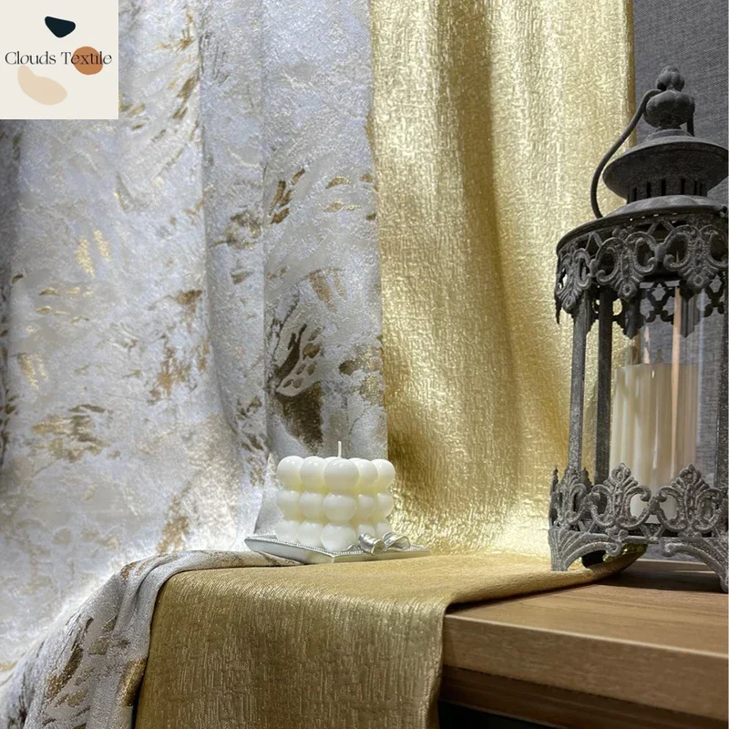 

Gold Luxury Jacquard Modern Curtains for Living Room Bedroom Dining Kiechen Villa Windows Elegant High Shading Light