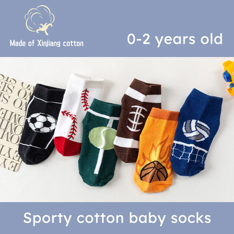 

2Pair/lot 0-24 Months Sports Baby Socks Short Ball Socks