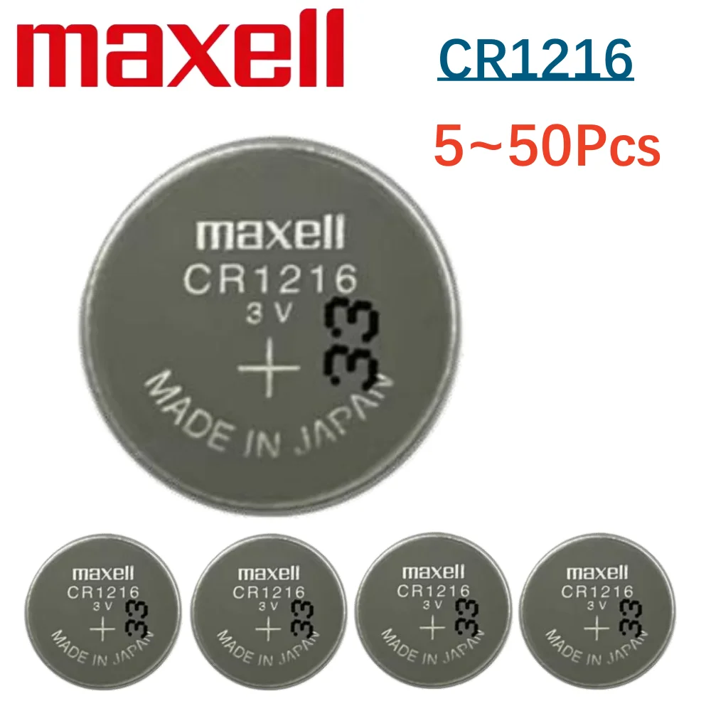 5-50PCS MAXELL CR1216 Long Lasts 30mAh Button Lithium Batteries Replace DL1216 ECR1216 BR1216 Watch Car Key Coins Cell Battery