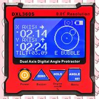 HHTL Angle Ruler Dual Axis Level Measure Box With5 Side Magnetic Base Dual-Axis Digital Display Level Gauge Elevation Meter