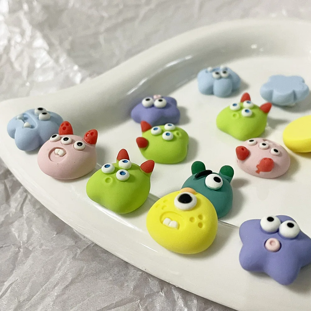 -Chubby Monster- 15mm Adorkable Kiyomi Freak Ornaments Multi Style Cartoon Eye Monsters Star Cloud Resin Accessories Nail 404art