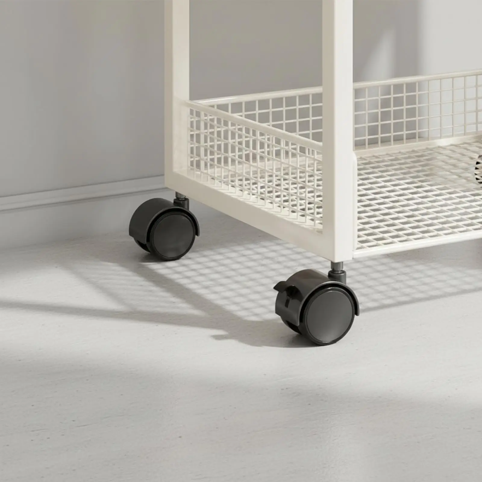 Mobile Storage Shelf Cart Organizer with Locking Caster Wheels for Books Files and Daily Goods
