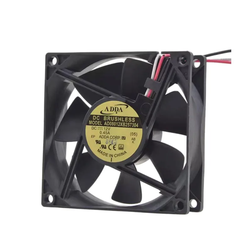 1PC PER ADDA AD08012XB257304 DC 12V 0.45A 80x80x25mm 3PIN Ventola di raffreddamento