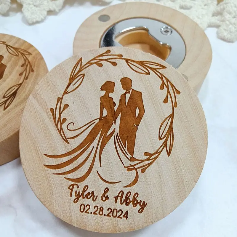 

Personalized Wedding Favor Custom Engraved Wood Bottle Openers Custom Beer Opener Wedding Souvenirs For Guests Party Supplies