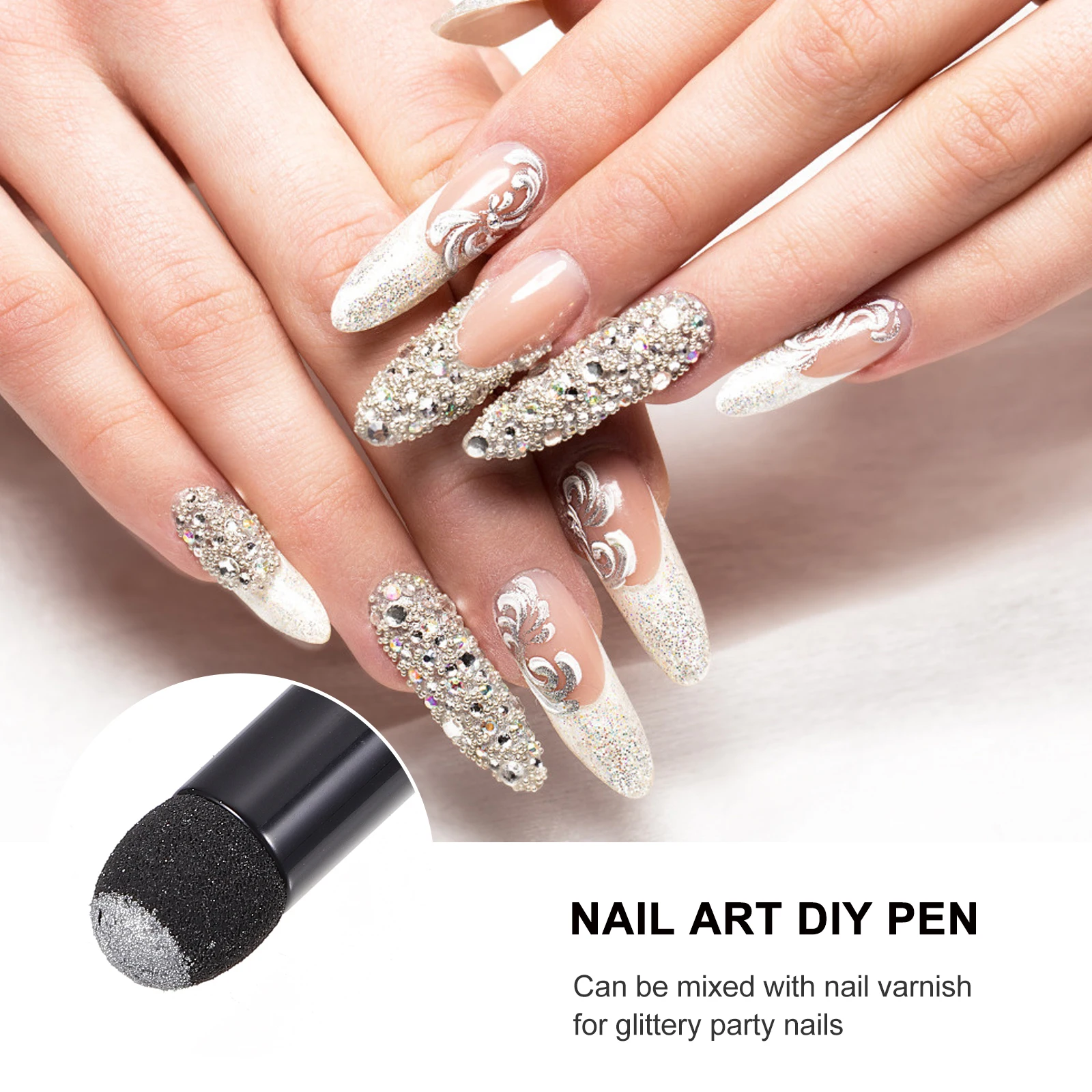 

Glitter Holographic Powder Diy Decoration Pen For Manicure Holographic Nail Pen Shiny Nail Tool