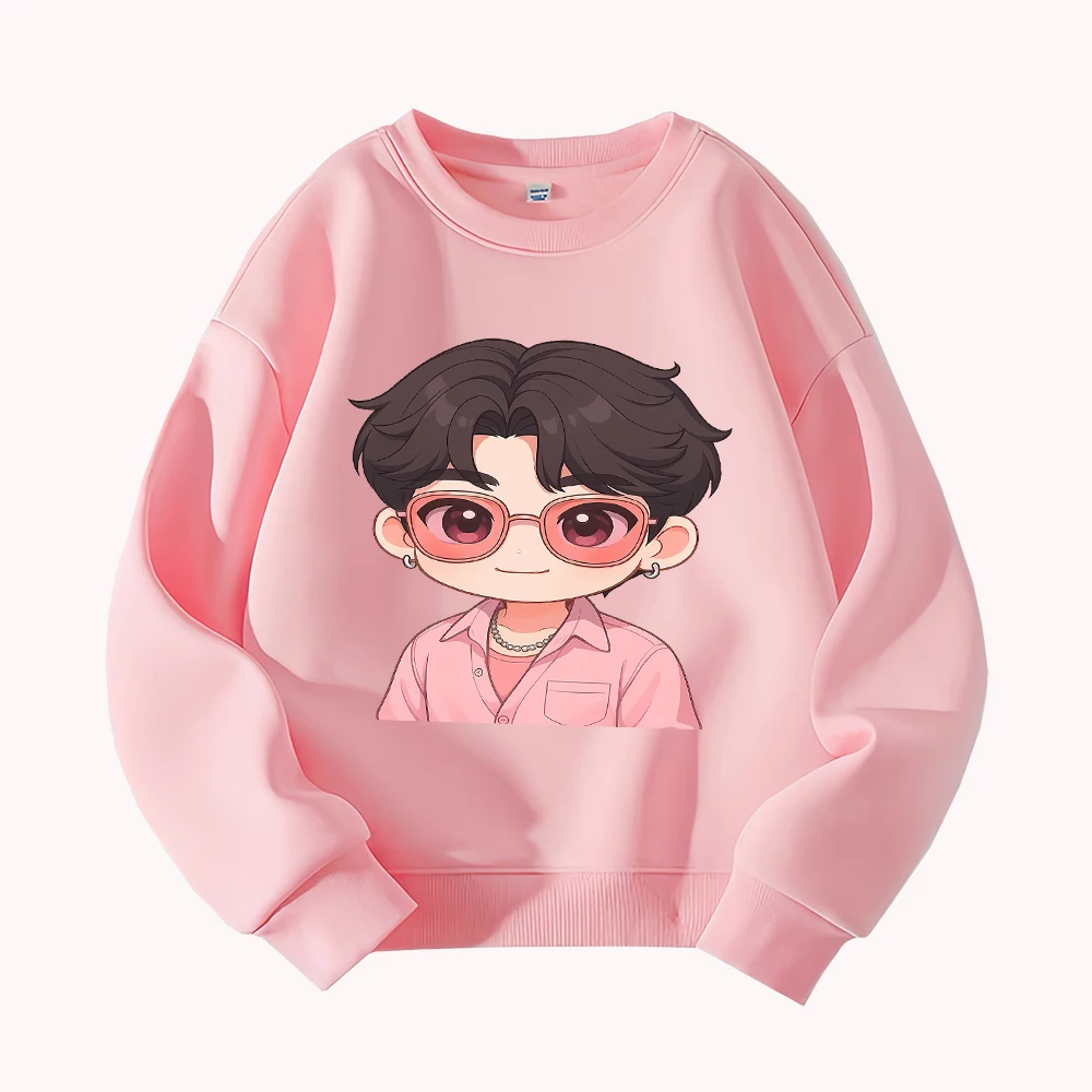 

Cute Cartoon Boy Graphic Print Round Neck Sweatshirt for Men Women Casual Loose Fit Fashion Pullover Streetwear