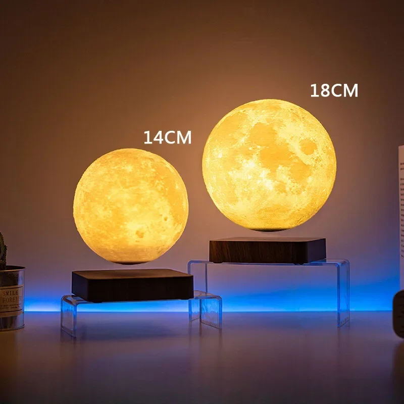Magnetic levitation moon lamp home with atomized office parts negative ion evolution air wireless sensor lamp bedside table