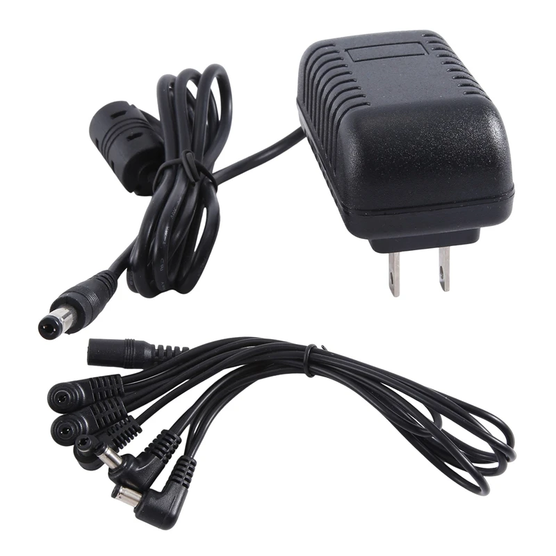 

Guitar Effect Pedal Power Supply Adapter 9V Tip Negative 5 Way Daisy Chain Cables For Guitar Effect Pedal,US Plug Easy Install
