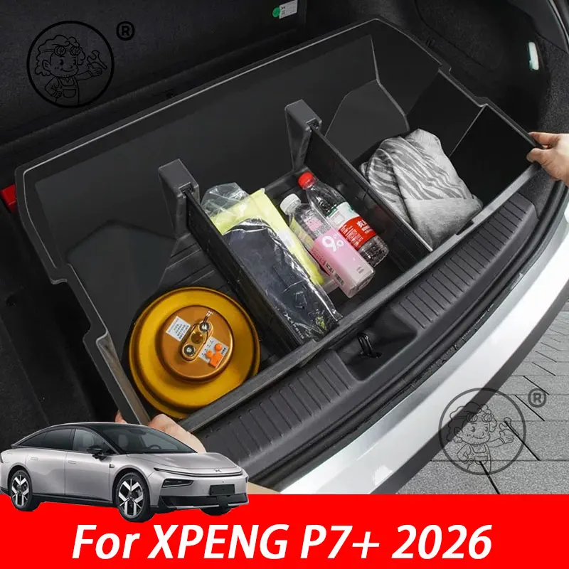 

Rear Trunk Lower Storage Box ABS Waterproof Trunk Organizer Tray For XPENG P7+ 2026 2027 Interior Stowing Accessories