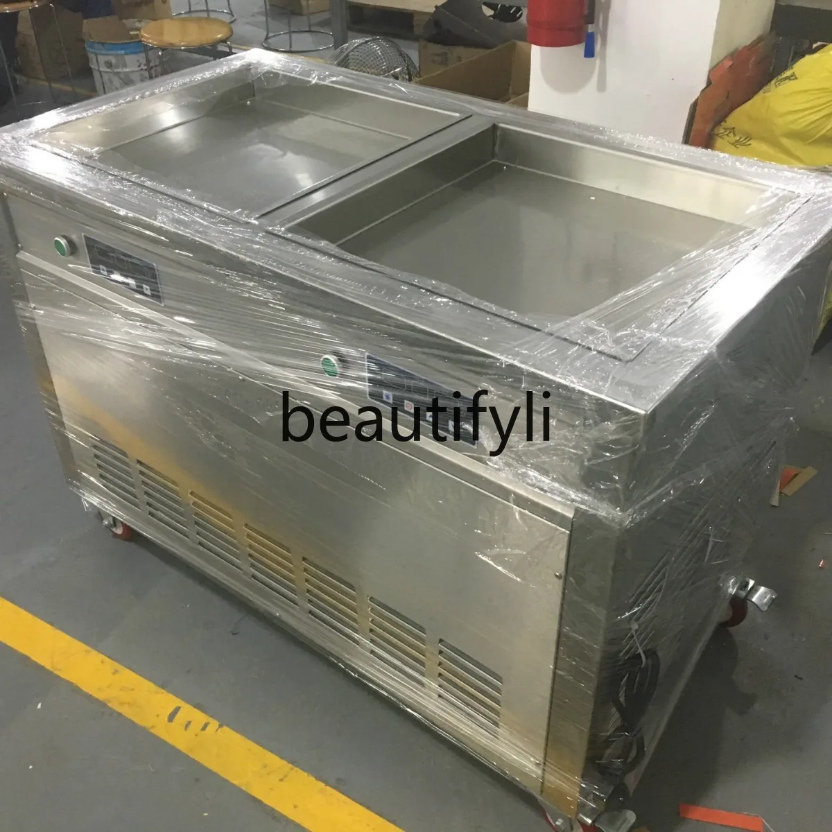 مقلاة آيس كريم ذكية ذات ضغط مزدوج على الوجهين مقلاة آيس كريم مخروطية تجارية مقلاة مخروطية آيس كريم