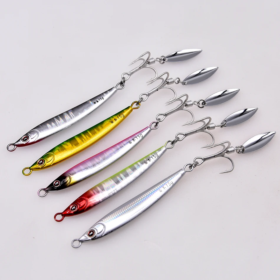 Mrlurion 10 g/15 g/20 g schnell sinkender Shore Casting Jigging-Köder, Metall-Satwasser-Trolling-Jigging-Köder mit 3D-Laser-Gesicht – Detail 4