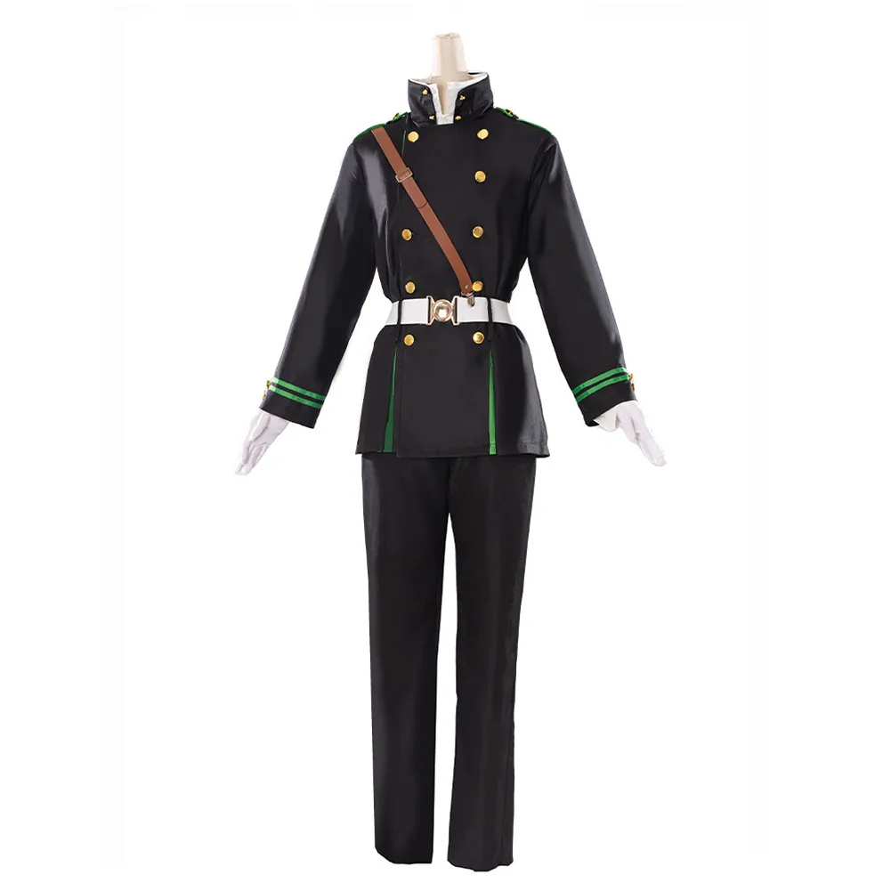 Yuichiro Hyakuya-traje de Cosplay de Anime para hombre, conjunto de capa, pantalones, traje de Carnaval de Halloween