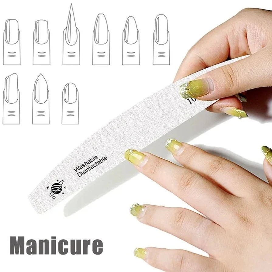 50/100pcs/Lot Macarons Wooden Professional Nail Files 100/180 Grit Polishing Manicure Washable Durable Nail Gel Polish Remover