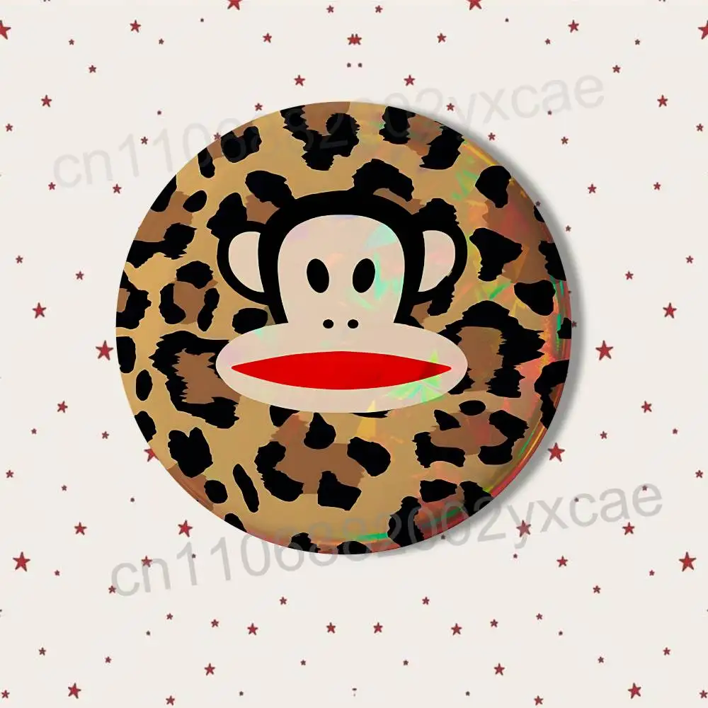 Dies ist ein Affen-Paul-Frank-Abzeichen für Rucksäcke, Kleidungsdekoration, runde Brosche aus Weißblech, lustige, individuelle Geschenke für Freunde – Detail 11