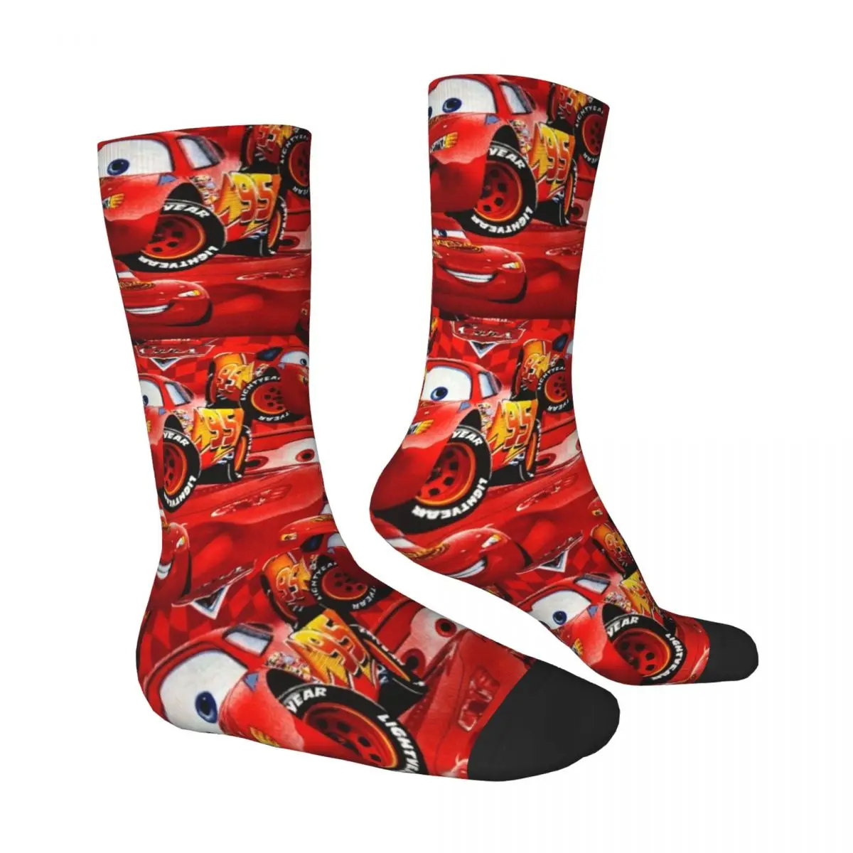 Lightning McQueen Cars Socks Spring Stockings Funny Unisex Men Quality Socks Custom Running Anti Slip Socks