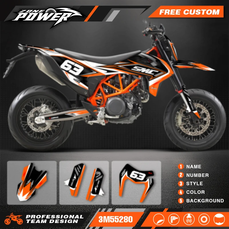 

Powerzone Graphics Motorcycle Decal Sticker Deco Kits For KTM SMC-R 690 enduro 2019 2020 2021 Customized Number 01