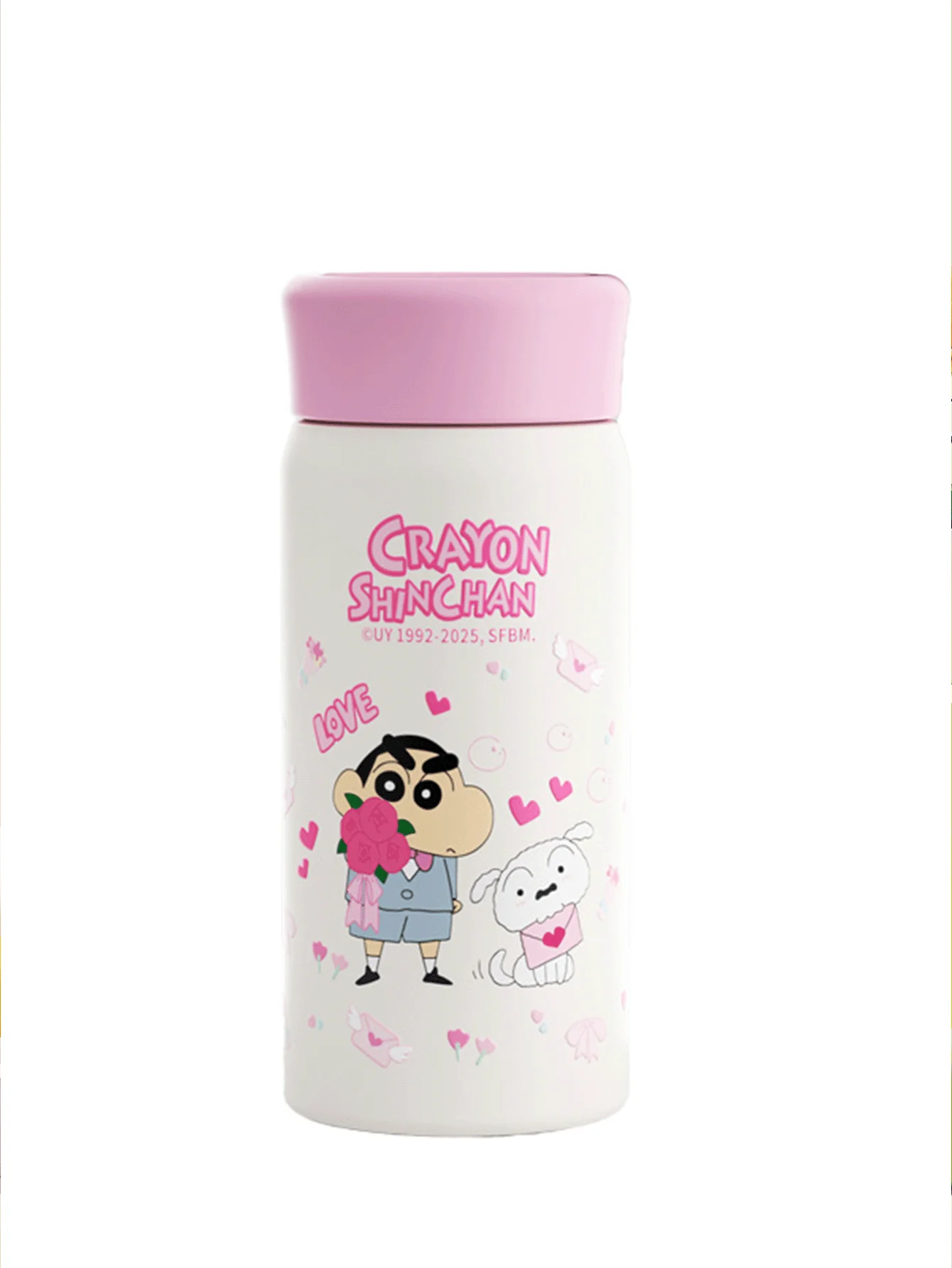 Taza de bolsillo de dibujos animados Crayon Shin-Chan, 200 ml (6,76 oz), taza aislante de viaje simple, para uso diario de niños y niñas