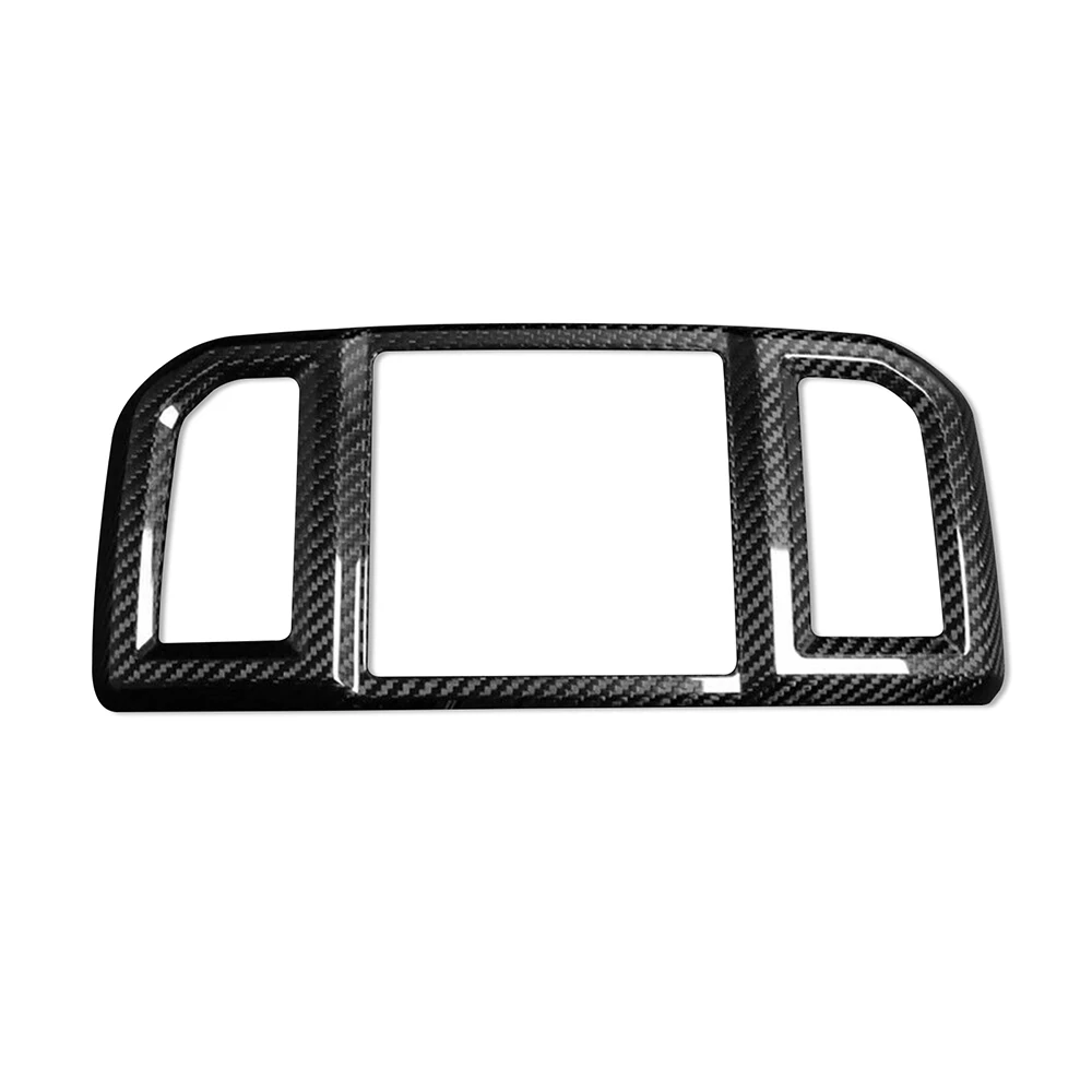 Car Real Dry Carbon Fiber Rear Row AC Vent Grille Frame Trim Cover Outlet Flow Decoration Sticker  For Ford Raptor F150 2015-20