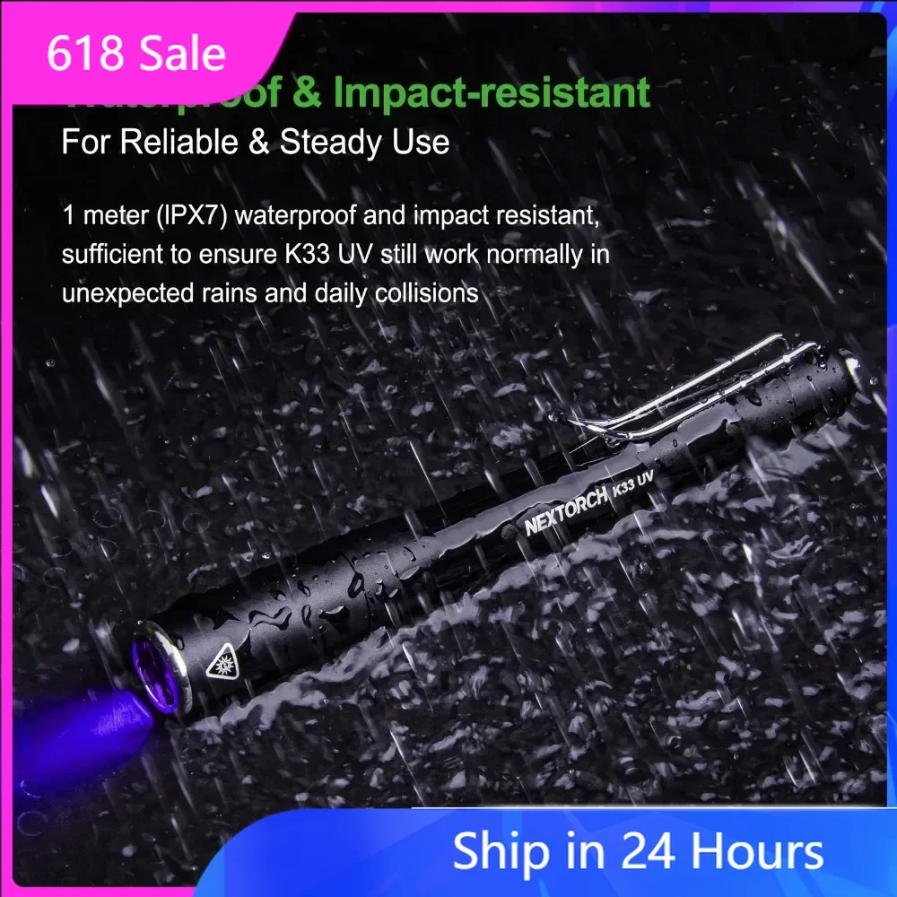 

NEXTORCH K33 UV 365nm 1300mW High power UV Blacklight USB Flashlight Cat Dog Urine Tinea Ore Money Scorpion Fluorescence Light