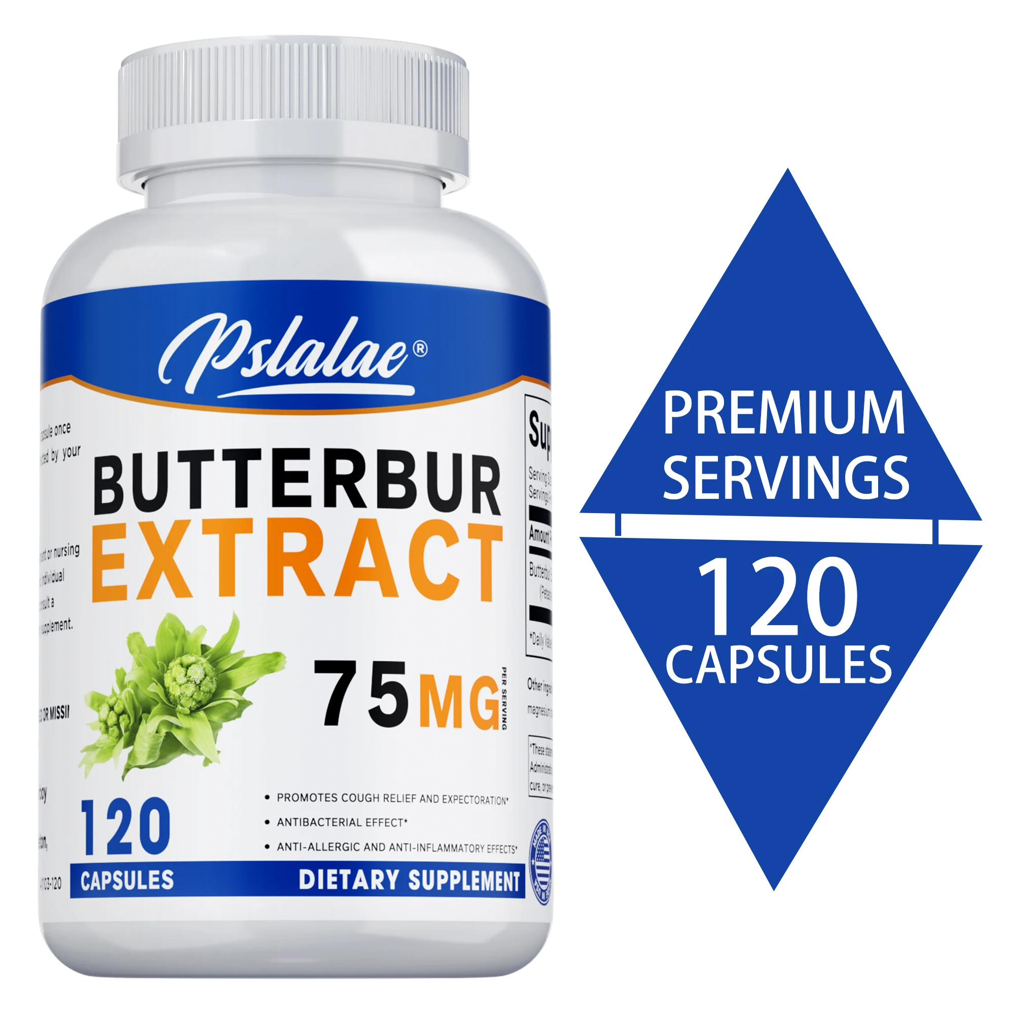 Butterbur Extract Capsules - Anti-inflammatory, Reduce Sore Throat and Headache, Improves Digestion, Improves Bladder Health