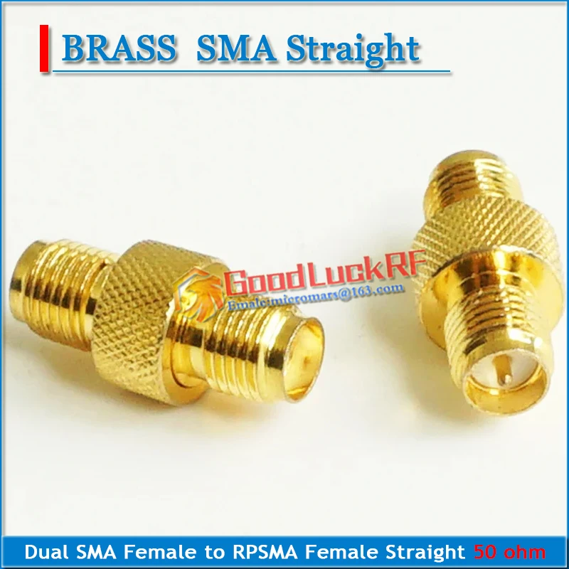 1X Stuks Sma Vrouwelijke Naar RP-SMA Rpsma Rp Sma Vrouwelijke Plug Extender Disc Vergulde Messing Rechte Coax Rf Connector adapters