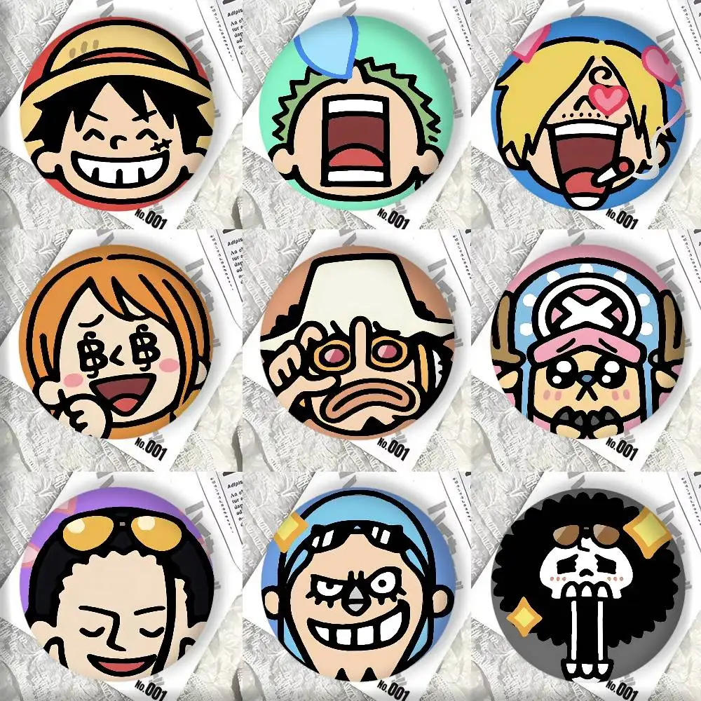 Funny Anime One P-Piece Luffy Zoro Badge Tinplate DIY Backpack Clothing Accessories Jewelry Pins