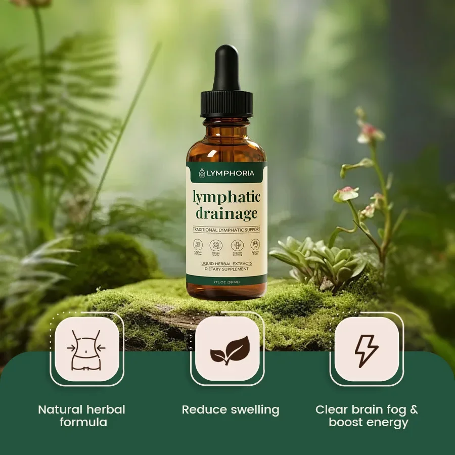 Lymphatic Drainage Drops 2000mg Herbal Blend with Elderberry Echinacea Dandelion Immune System Detox Supplement 2 fl oz 1pc