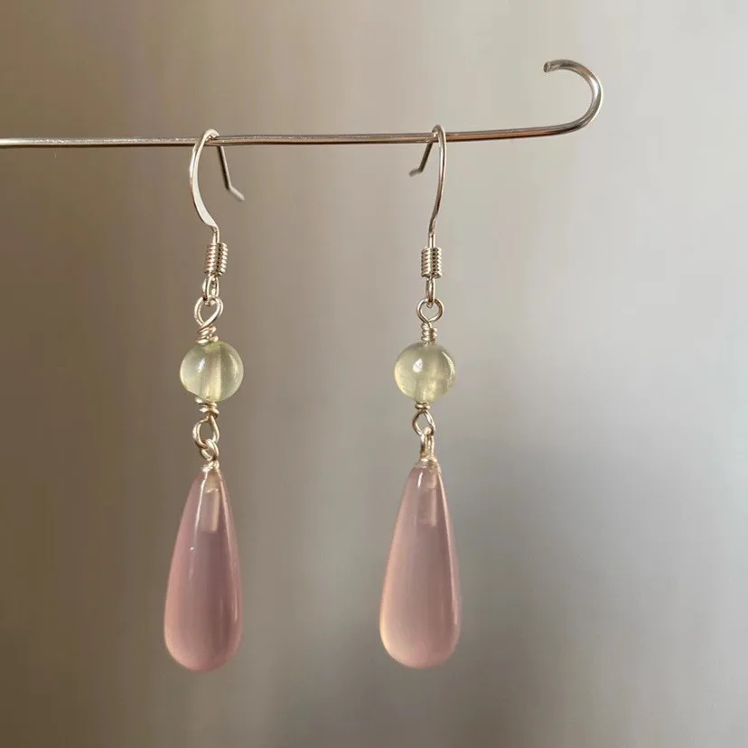

Simple Pendant Ear Hooks Retro Elegant Jade Water Drop Earrings Handmade Chinese Ancient Style Chinese Classic Earrings Gifts