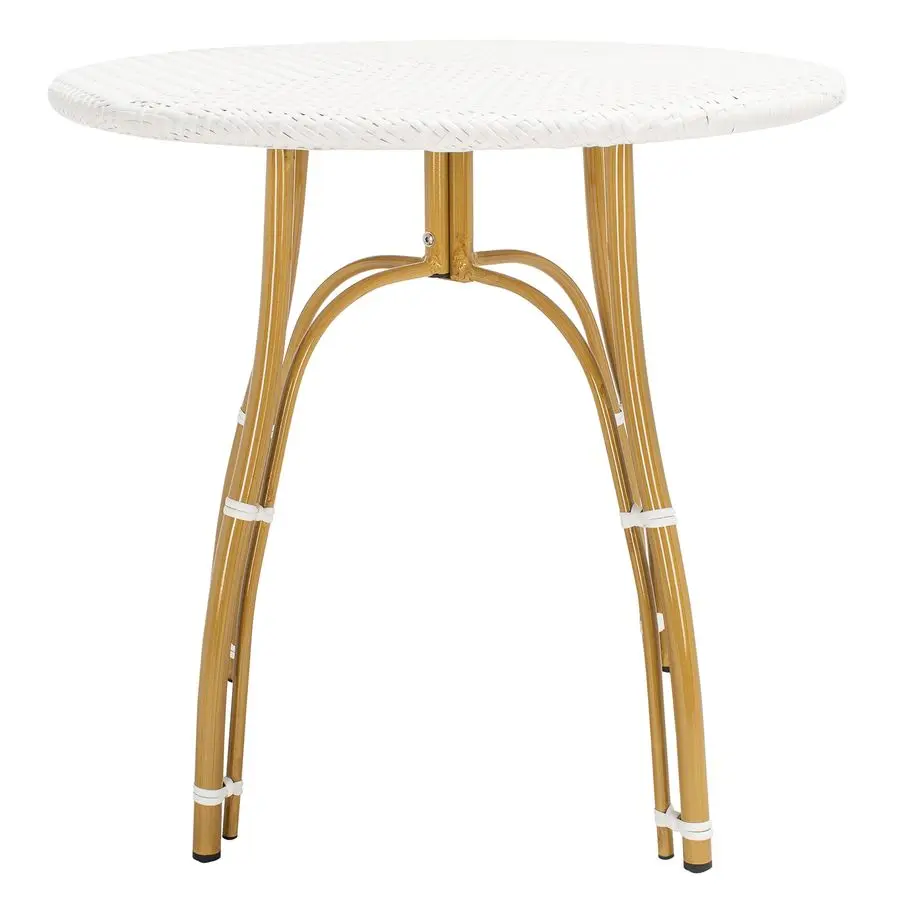 PAT4011C Outdoor Kylie White Rattan Bistro Table
