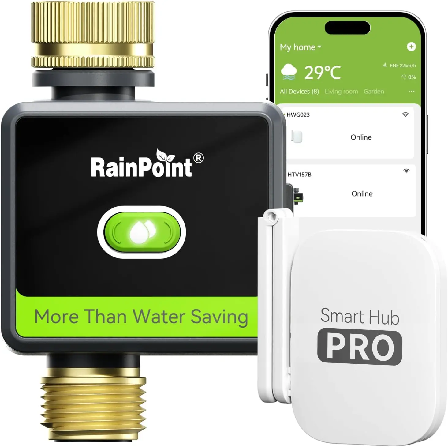 WiFi Water Hose Timer with Brass Inlet & Outlet, Smart Sprinkler Timer for Garden Irrigation, Automatic Watering System for Lawns