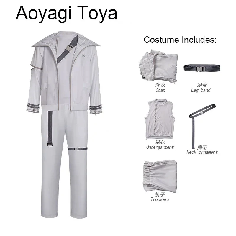 

Anime Games Aoyagi Cosplay Costume And Wigs Project Sekai Colorful ! Vivid BAD SQUAD Toya's Stage Outfits Hallow gf;.9