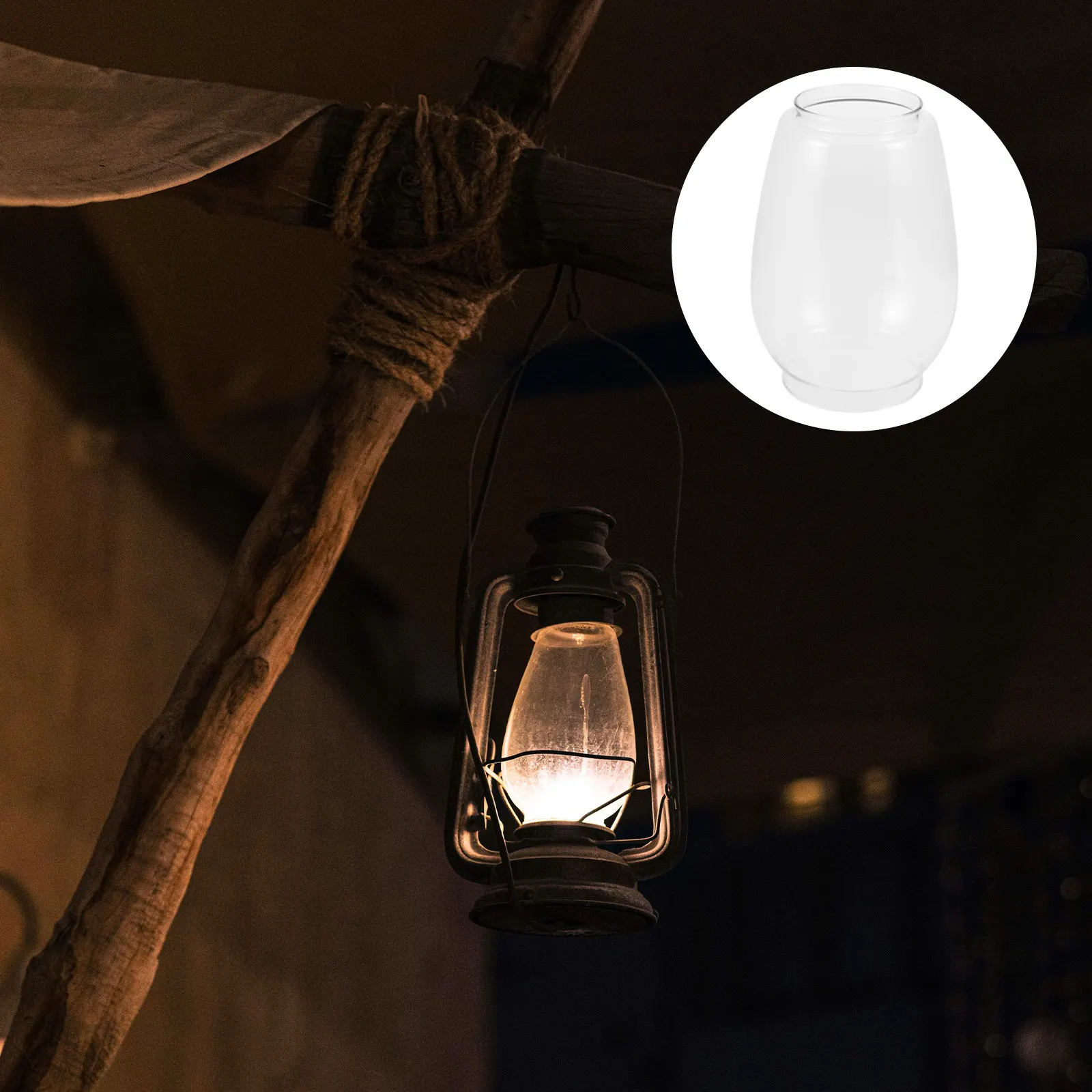 Lamp Chimney Vintage Round Clear Glass Shade Oil Lamp Globe Replacement Hurricane Lantern Cover Holder Glass