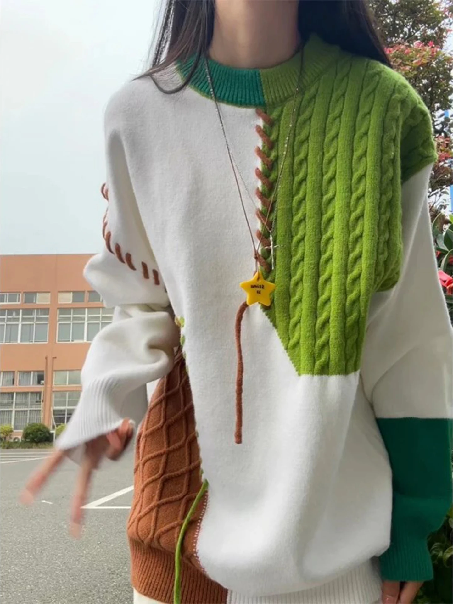 

Autumn Winter New Sle Men Women Knitted Sweater Color Blo Twist Pattern Casual Design Comfortable Long Sve round Ne