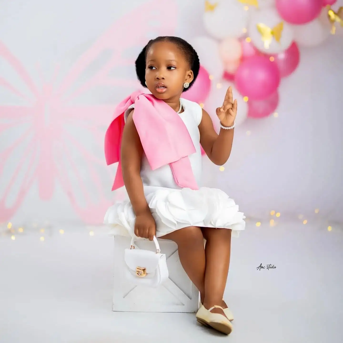 White Flower Girl Dresses for Wedding Birthday Party Gowns Big Bow Customized Kids Pageant Dress Princess Gown